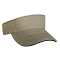Brushed Cotton Twill Visor with Sandwich Contrast Stitching (Earth Tan/Black)